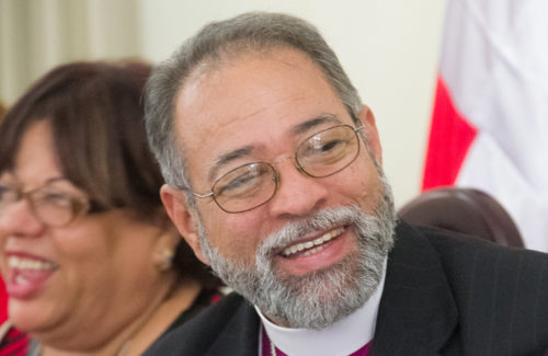 Dominican Republic Bishop Julio Cesar Holguín officially called for a bishop coadjutor during the Feb. 14-16 Diocesan Convention. Photo: Julius Ariail