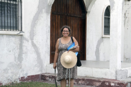 Ana Reid, a missionary serving in Honduras as part of the Society of Anglican Missionaries and Senders, or SAMS, is helping to rebuild Misión San Fernando Rey in Muchilena. Photo: Lynette Wilson/ENS