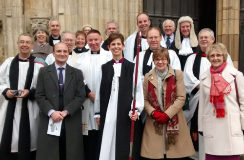 Bishop of Southport Libby Lane (above) is with close friends and colleages from the Diocese of Chester, including George Colville (Diocesan Secretary), Canon Betty Renshaw (Chairman of the Diocesan Board of Finance), Ian Bishop (Archdeacon of Stockport) and Michael Gilbertson (Archdeacon of Chester). Photo: Diocese of Chester