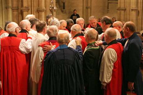A large number of bishops -- both Anglican and Methodist - participate Jan. 24 in the ordination and consecration of Kenneth Kearon as Limerick and Killaloe. Photo: Church of Ireland