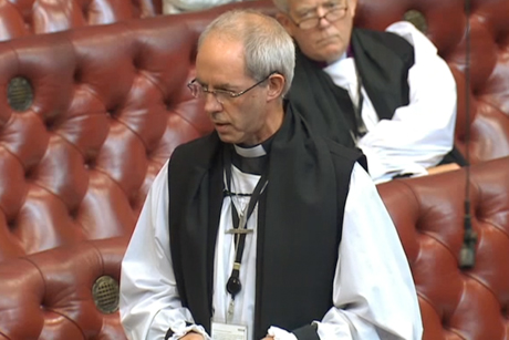 Archbishop of Canterbury Justin Welby addresses the House of Lords. Photo: Anglican Communion News Service