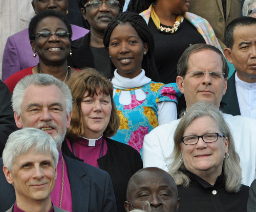 In this detail from the ACC group photo, Deputy Rosalie Ballentine,the Episcopal Church's lay ACC member, is in the upper left and the Rev. Gay Clark Jennings, ACC clergy member and the president of the House of Deputies is at lower right. Photo: Mary Frances Schjonberg/Episcopal News Service