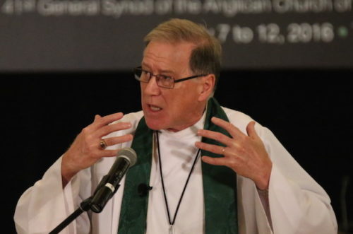 Archbishop Fred Hiltz, primate of the Anglican Church of Canada, at the closing worship of General Synod 2016. Photo: Art Babych