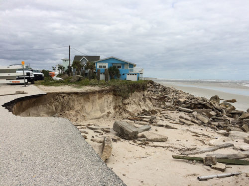 Federal Emergency Management Agency  officials survey damage on Highway A1A near Daytona Beach, Florida. Photo: FEMA